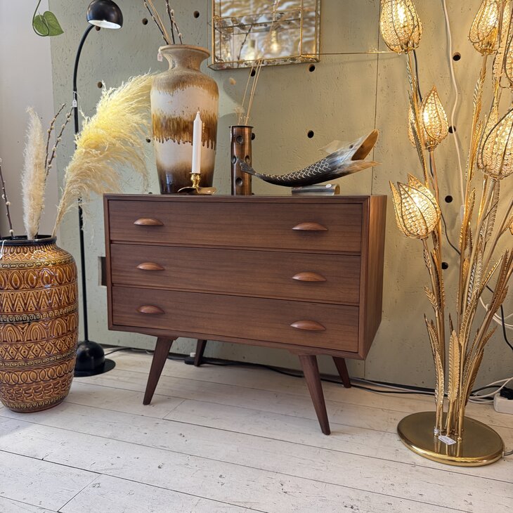 Vintage retro houten ladekastje | Sprinkelhop