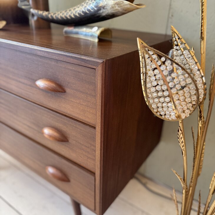 Vintage retro houten ladekastje | Sprinkelhop