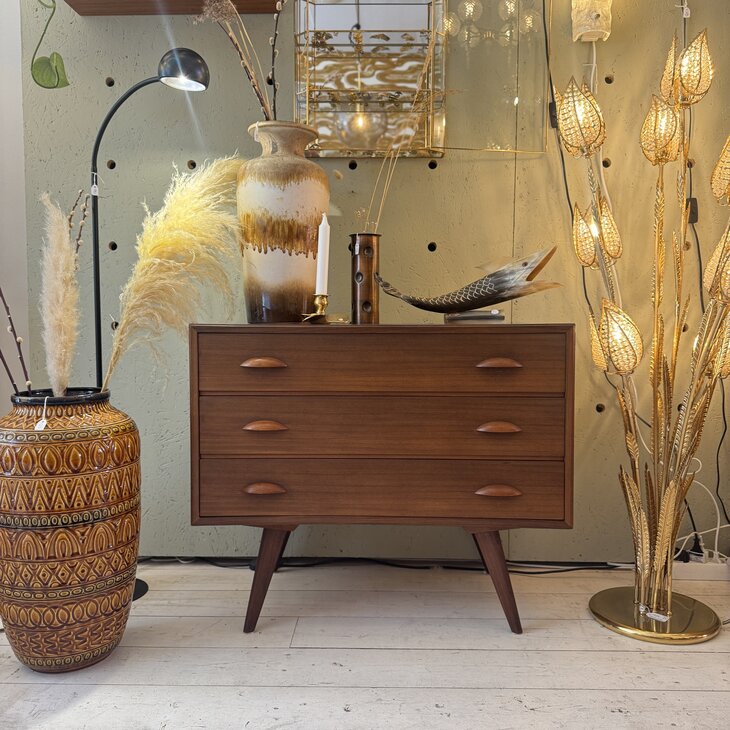 Vintage retro houten ladekastje | Sprinkelhop