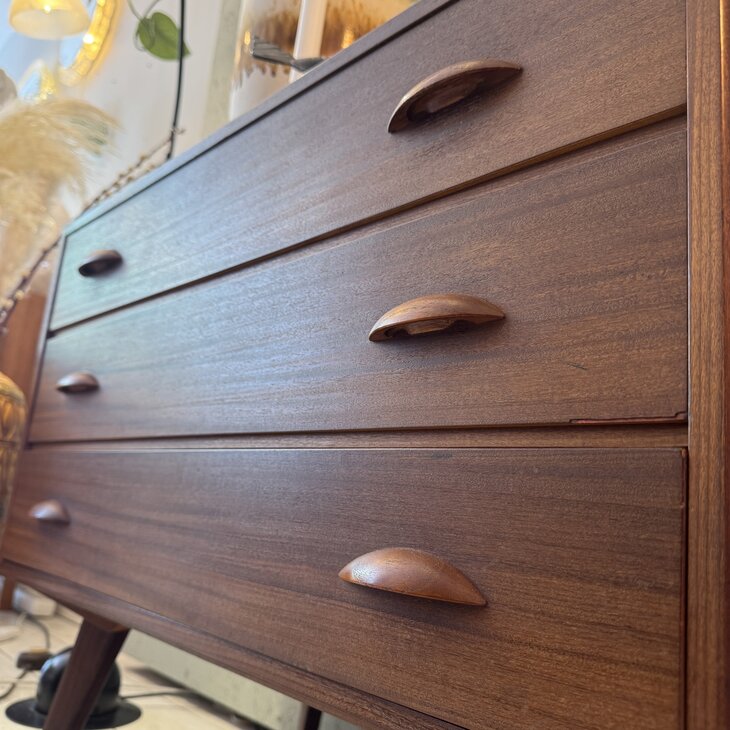 Vintage retro houten ladekastje | Sprinkelhop