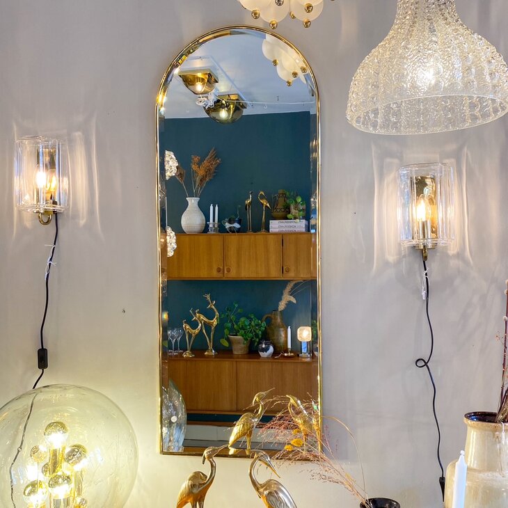 Vintage wandlamp Glashutte Limburg glas met messing | Sprinkelhop