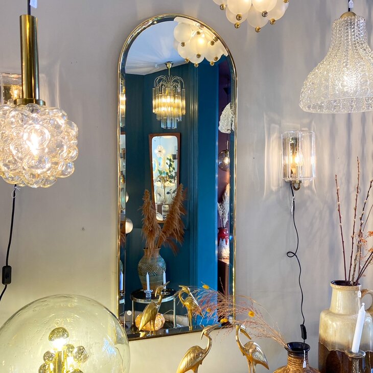 Vintage spiegel messing boogvorm | Sprinkelhop