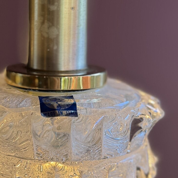 Vintage Murano glazen hanglamp goud messing| Sprinkelhop