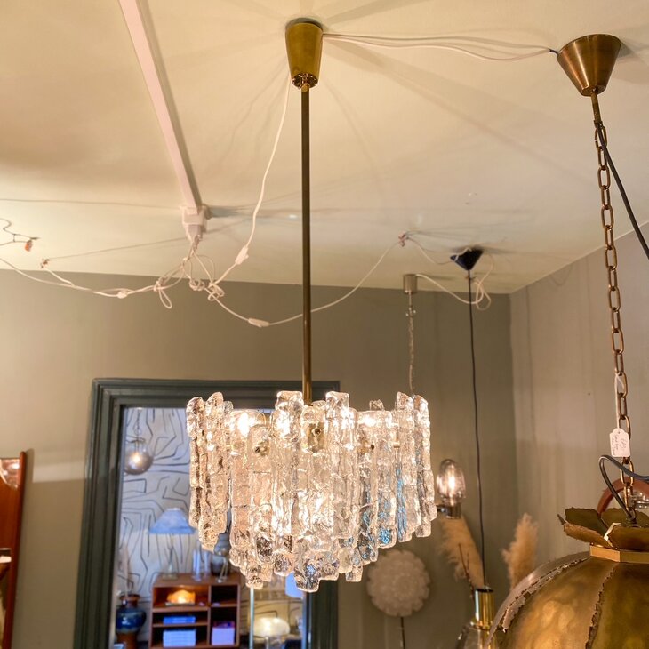 Vintage JT Kalmar glazen hanglamp 1960s | Sprinkelhop