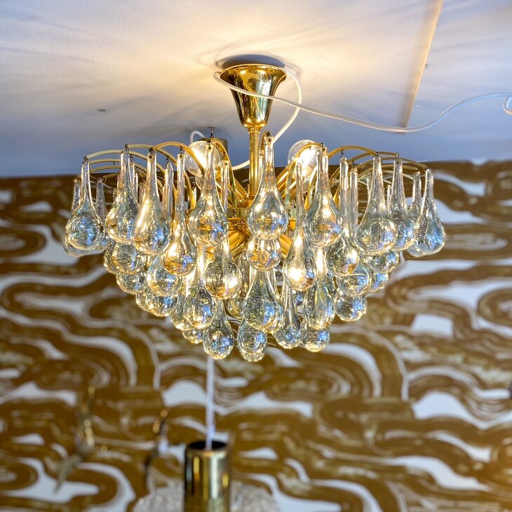 Vintage Christophe Palme teardrop plafondlamp groot | Sprinkelhop