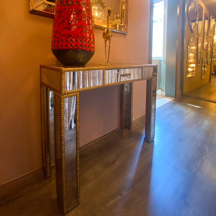 Set vintage Venetiaanse moza&iuml;ek spiegel en kaptafel | Sprinkelhop