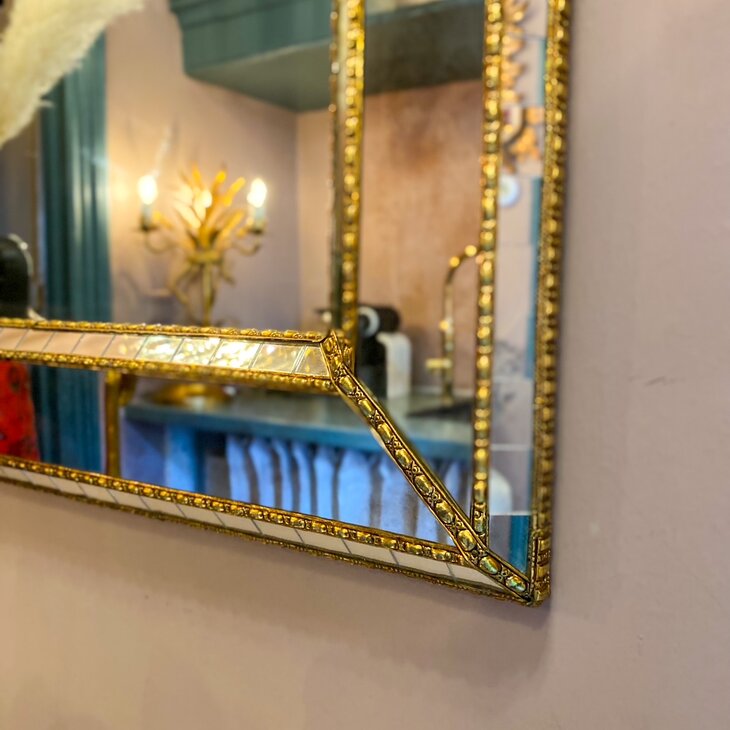 Set vintage Venetiaanse moza&iuml;ek spiegel en kaptafel | Sprinkelhop