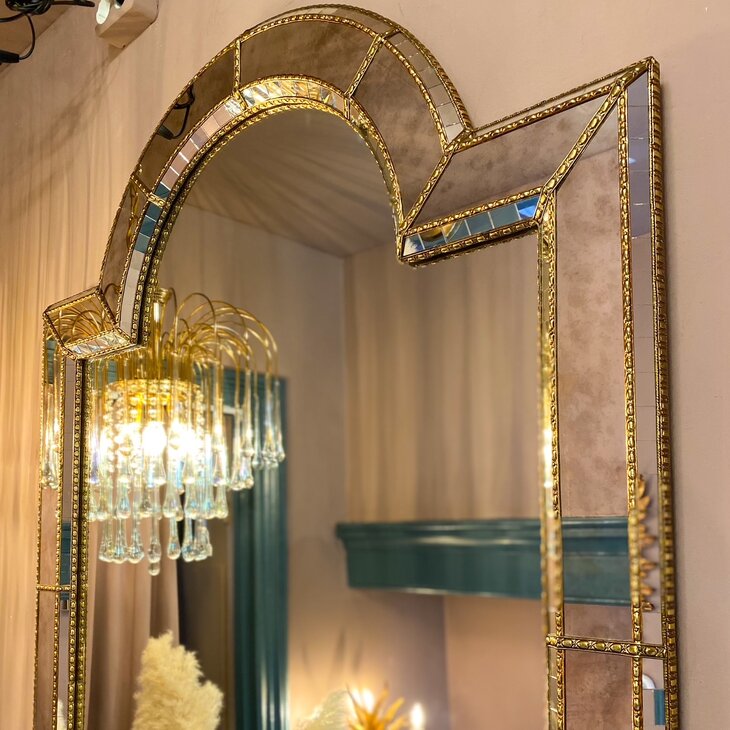 Set vintage Venetiaanse moza&iuml;ek spiegel en kaptafel | Sprinkelhop