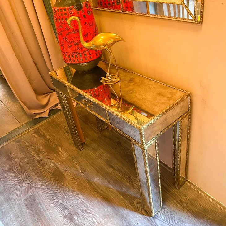 Set vintage Venetiaanse moza&iuml;ek spiegel en kaptafel | Sprinkelhop