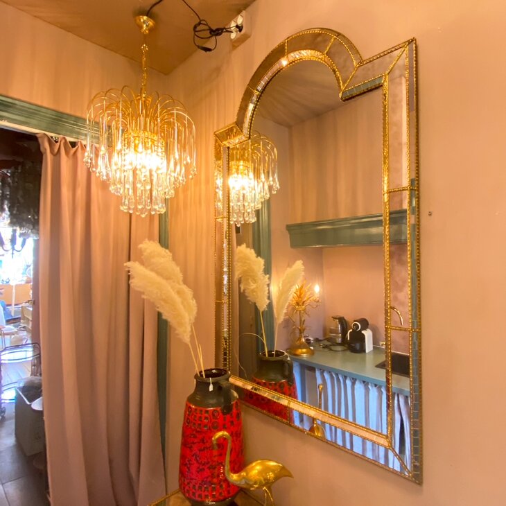 Set vintage Venetiaanse moza&iuml;ek spiegel en kaptafel | Sprinkelhop