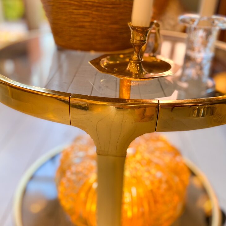 Vintage messing barcart op wieltjes | Sprinkelhop