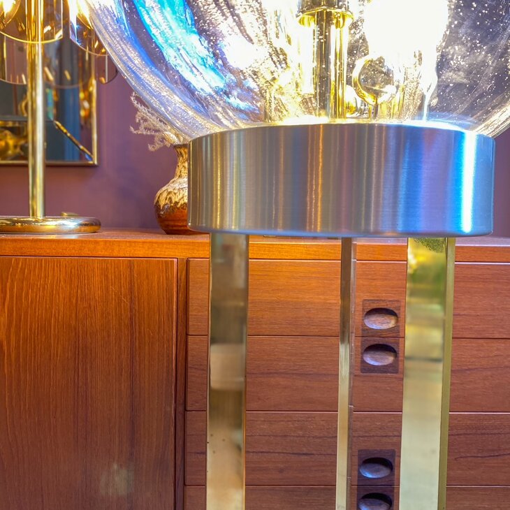 Doria Big Ball kristalglazen vloerlamp messing chroom | Sprinkelhop