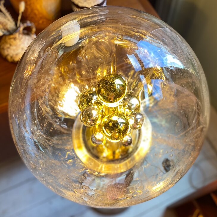 Doria Big Ball kristalglazen vloerlamp messing chroom | Sprinkelhop