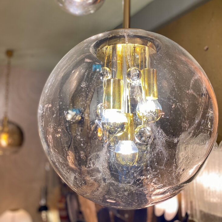 Doria Big Ball kristalglazen hanglamp messing | Sprinkelhop