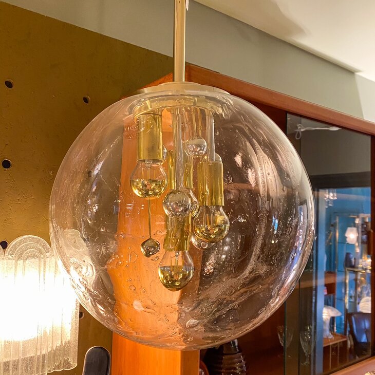 Doria Big Ball kristalglazen hanglamp messing | Sprinkelhop