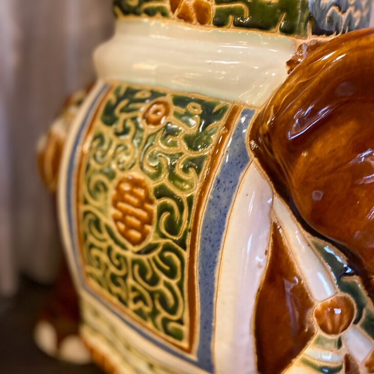 Vintage plantentafel olifant  keramiek | Sprinkelhop