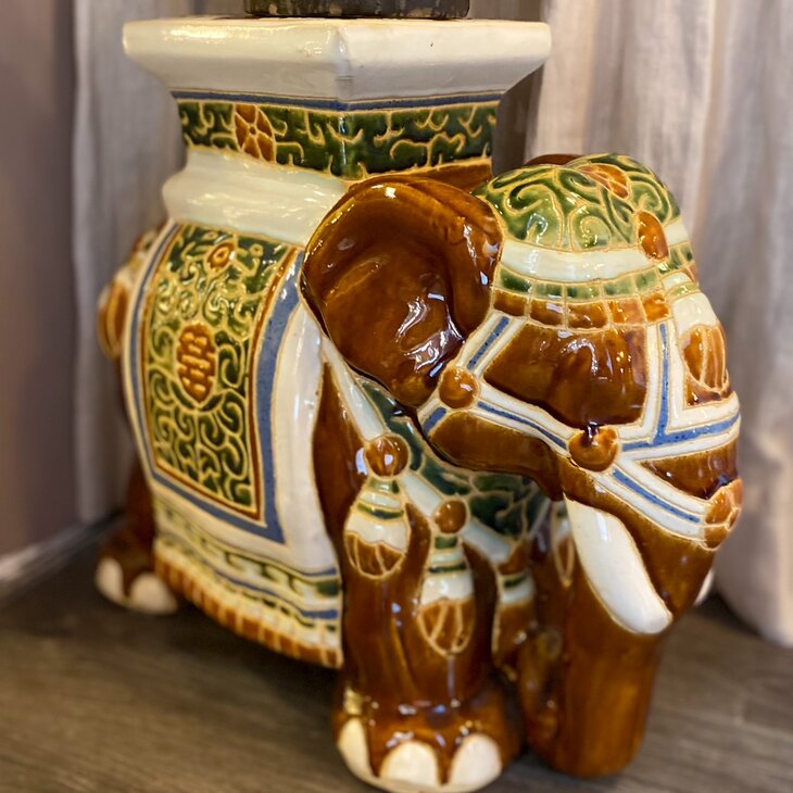 Vintage plantentafel olifant  keramiek | Sprinkelhop