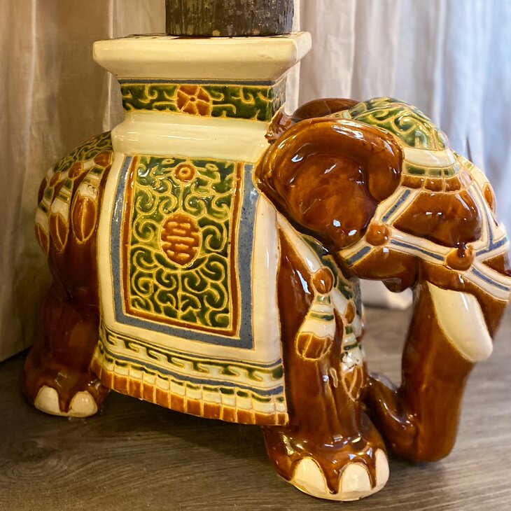 Vintage plantentafel olifant  keramiek | Sprinkelhop