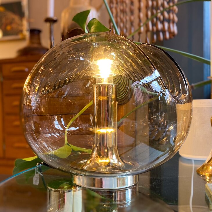 Peill &amp; Putzler Futura Wave glazen messing tafellamp 1970s | Sprinkelhop