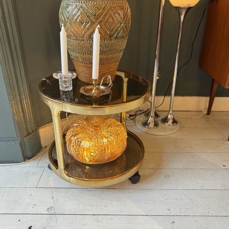 Vintage messing barcart op wieltjes | Sprinkelhop