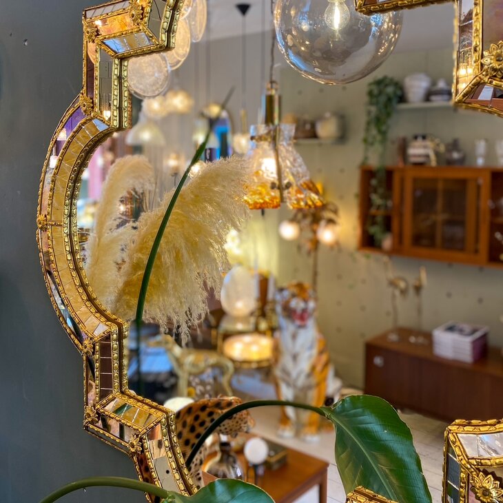 Vintage Venetiaanse moza&iuml;ekspiegel vierkant met rondingen | Sprinkelhop