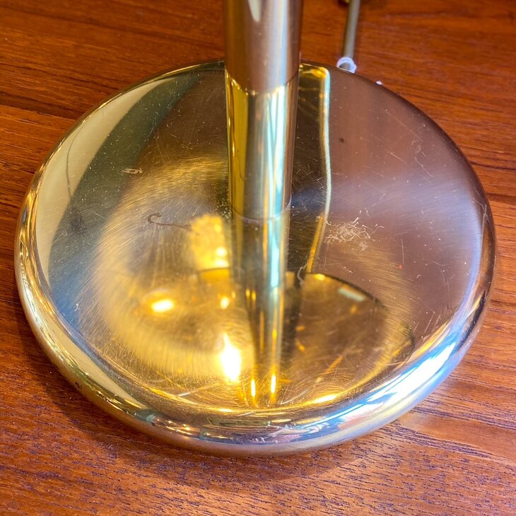 Vintage messing rookglazen platen tafellamp | Sprinkelhop