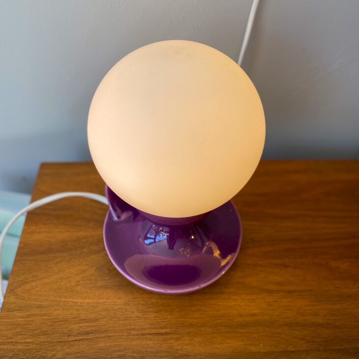 West Germany Cari Zalloni voor Steuler keramiek tafellamp paars