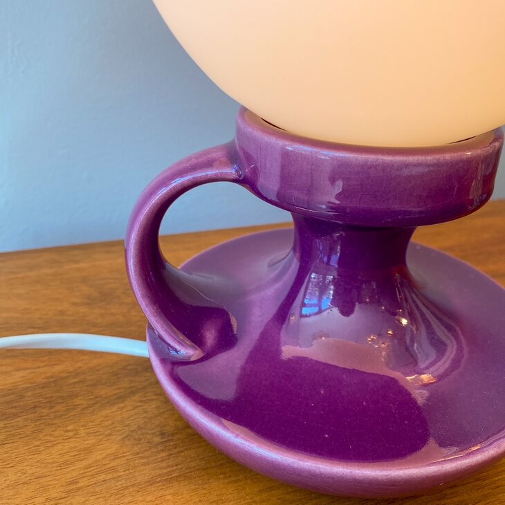 West Germany Cari Zalloni voor Steuler keramiek tafellamp paars