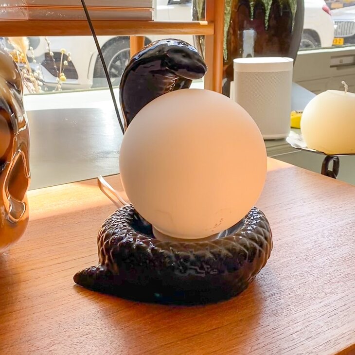 Vintage cobra tafellamp 1970s zwart | Sprinkelhop