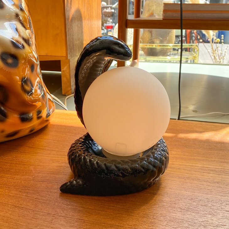 Vintage cobra tafellamp 1970s zwart | Sprinkelhop