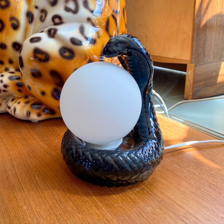 Vintage cobra tafellamp 1970s zwart | Sprinkelhop