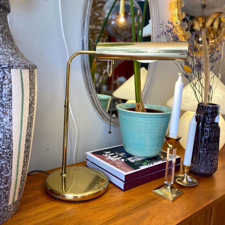 Vintage messing leeslamp bureaulamp draaibaar | Sprinkelhop