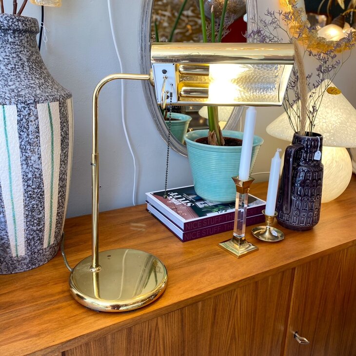 Vintage messing leeslamp bureaulamp draaibaar | Sprinkelhop