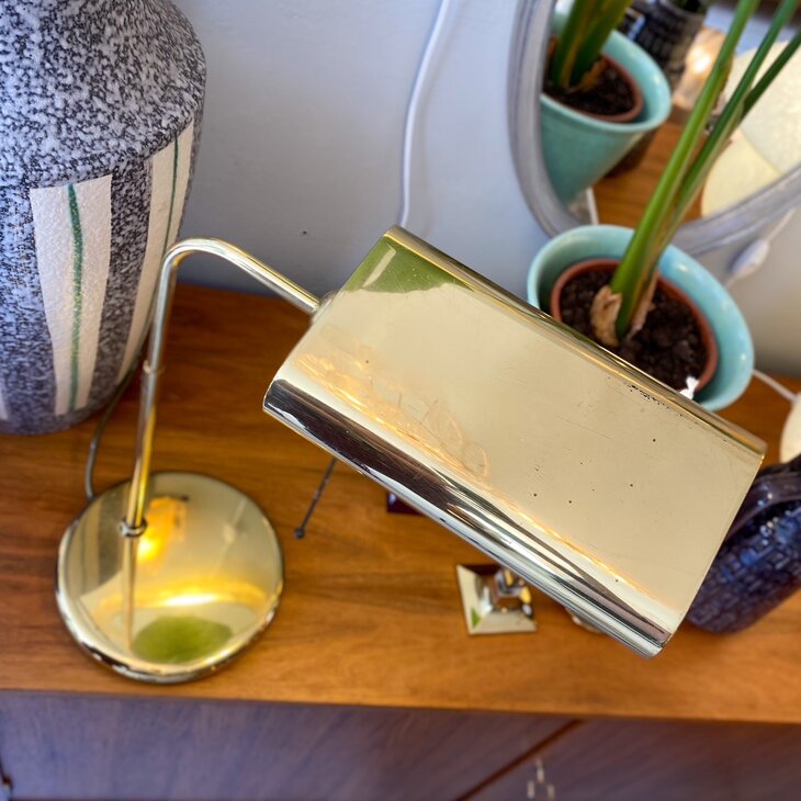Vintage messing leeslamp bureaulamp draaibaar | Sprinkelhop