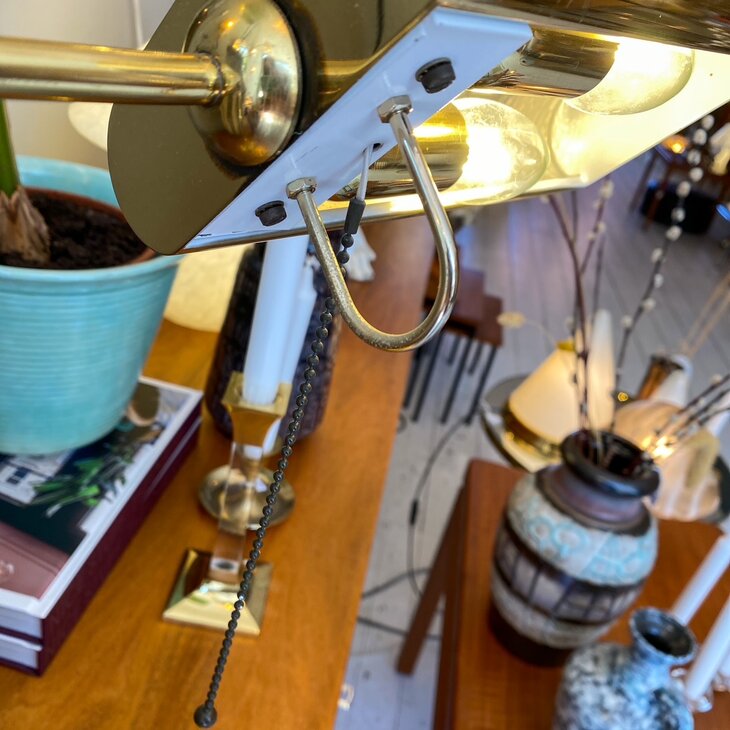 Vintage messing leeslamp bureaulamp draaibaar | Sprinkelhop