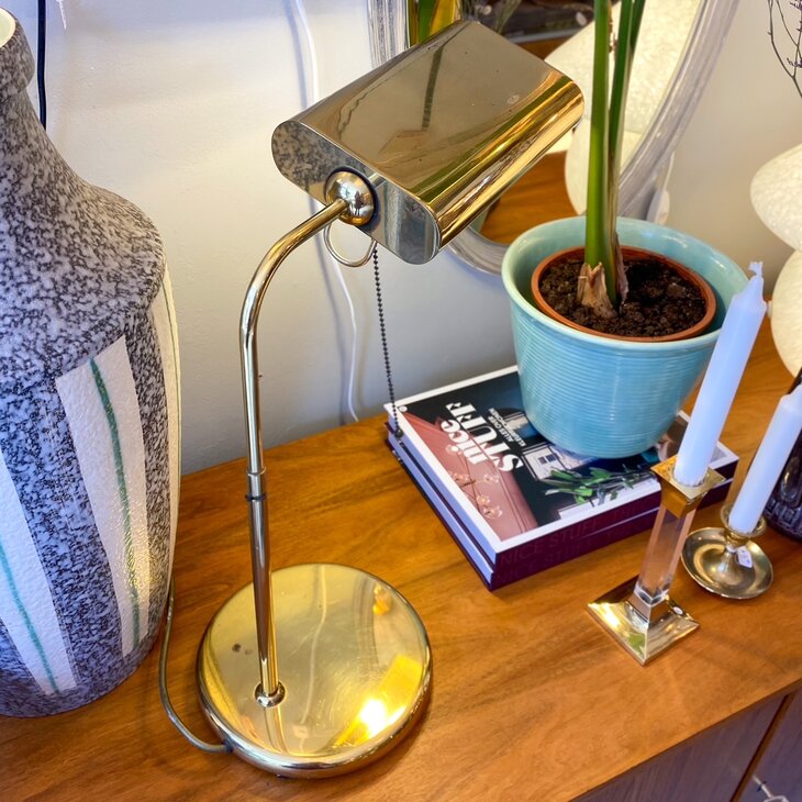 Vintage messing leeslamp bureaulamp draaibaar | Sprinkelhop