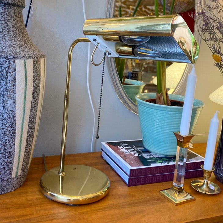 Vintage messing leeslamp bureaulamp draaibaar | Sprinkelhop