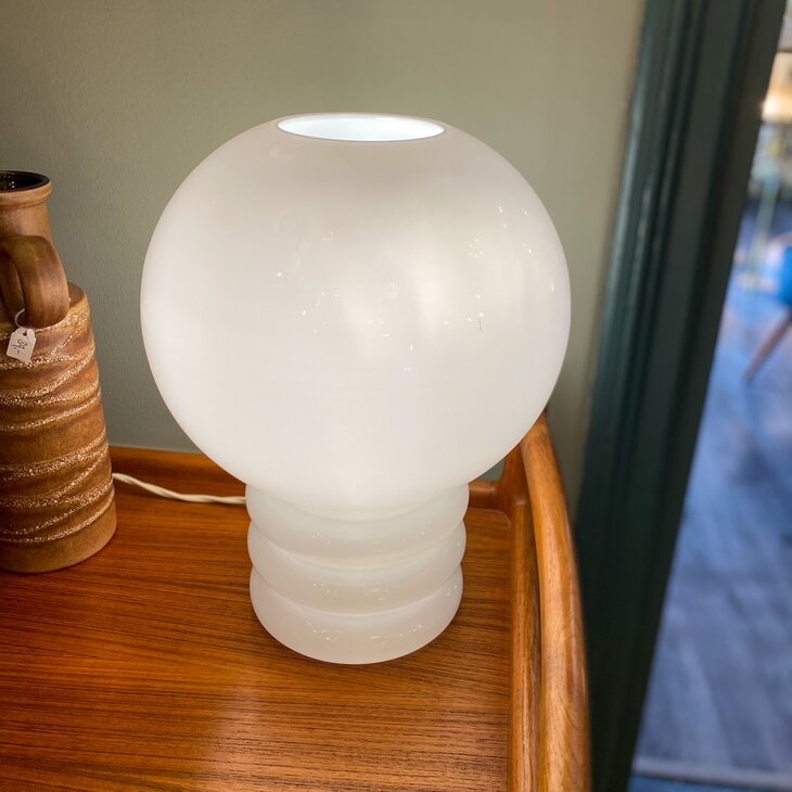 Vintage Glash&uuml;tte Limburg 6035 tafellamp wit 1970s | Sprinkelhop