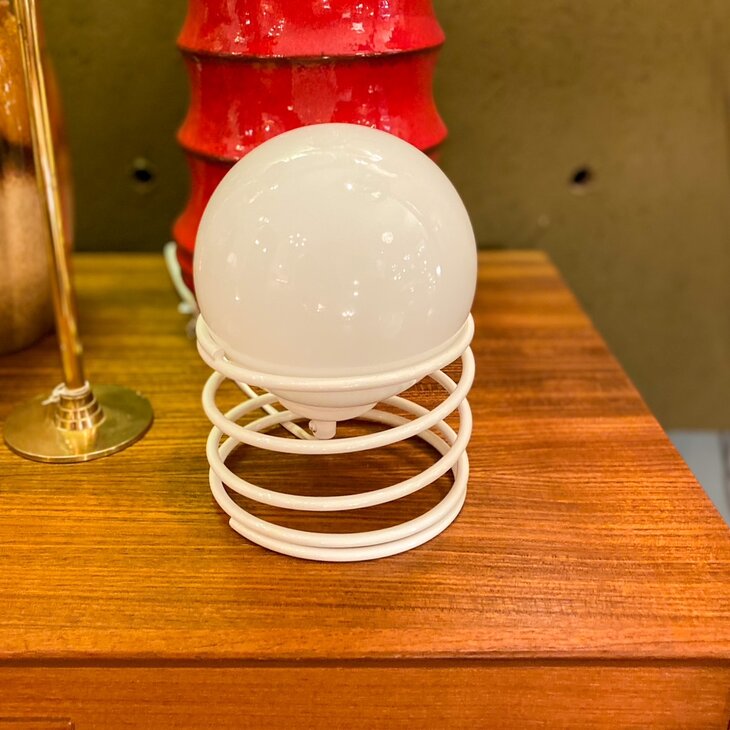 Vintage Woja spiraal tafellamp wit 1970s | Sprinkelhop