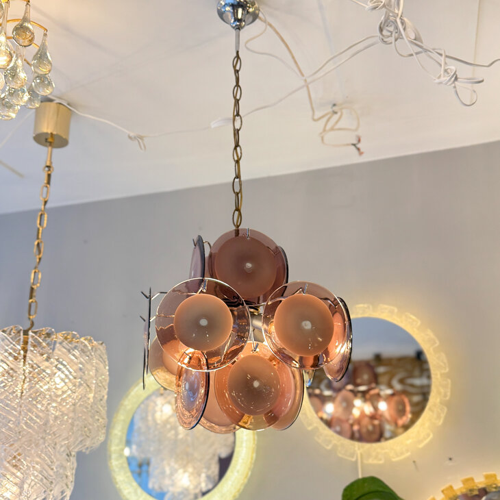 Vintage Vistosi schijven hanglamp Murano paars | Sprinkelhop