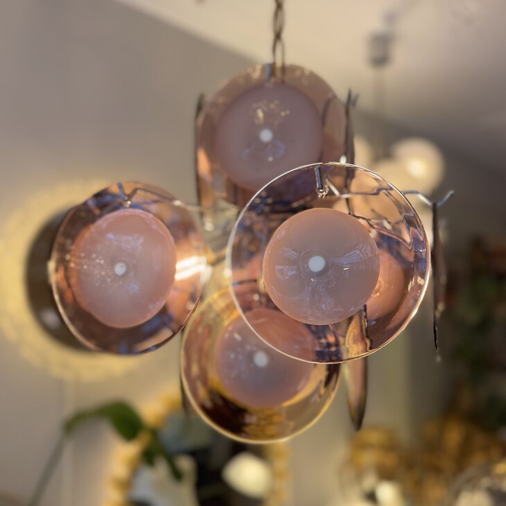 Vintage Vistosi schijven hanglamp Murano paars | Sprinkelhop