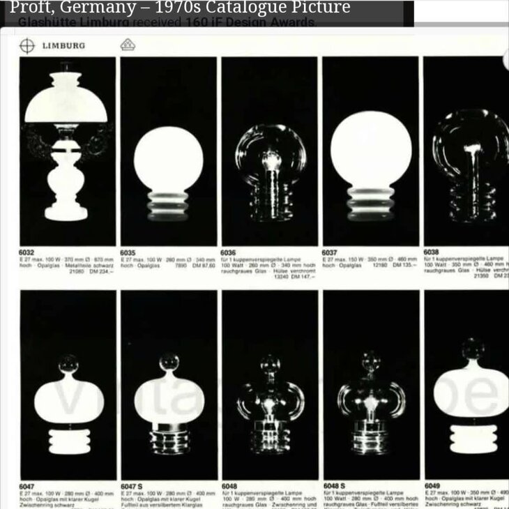 Vintage Glash&uuml;tte Limburg 6035 tafellamp wit 1970s | Sprinkelhop