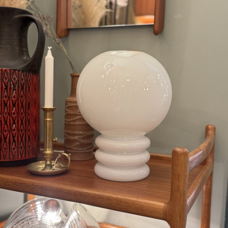 Vintage Glash&uuml;tte Limburg 6035 tafellamp wit 1970s | Sprinkelhop