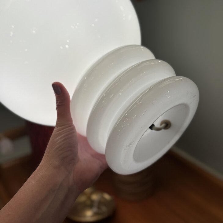 Vintage Glash&uuml;tte Limburg 6035 tafellamp wit 1970s | Sprinkelhop