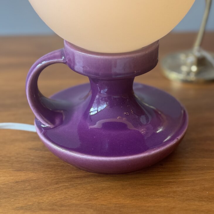 West Germany Cari Zalloni voor Steuler keramiek tafellamp paars