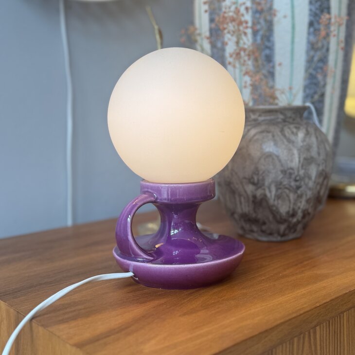 West Germany Cari Zalloni voor Steuler keramiek tafellamp paars