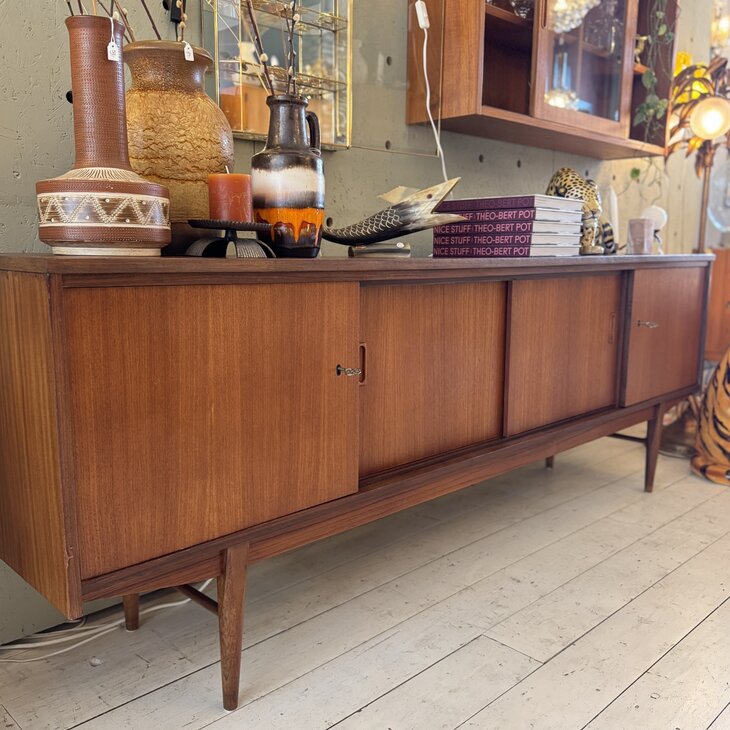Vintage teak houten dressoir sideboard jaren 60| Sprinkelhop