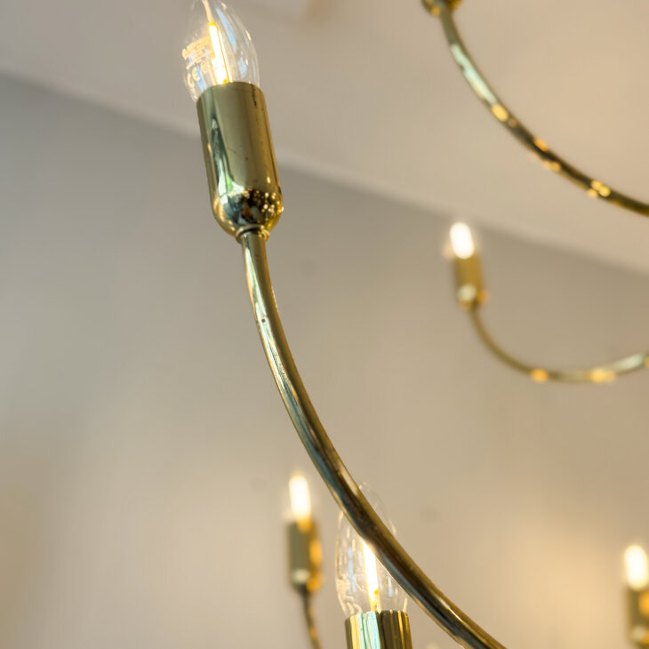 Vintage 70s messing 16-arms kroonluchter XL | Sprinkelhop