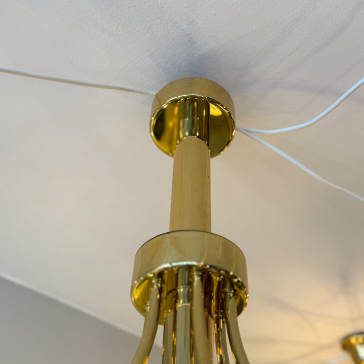 Vintage 70s messing 16-arms kroonluchter XL | Sprinkelhop