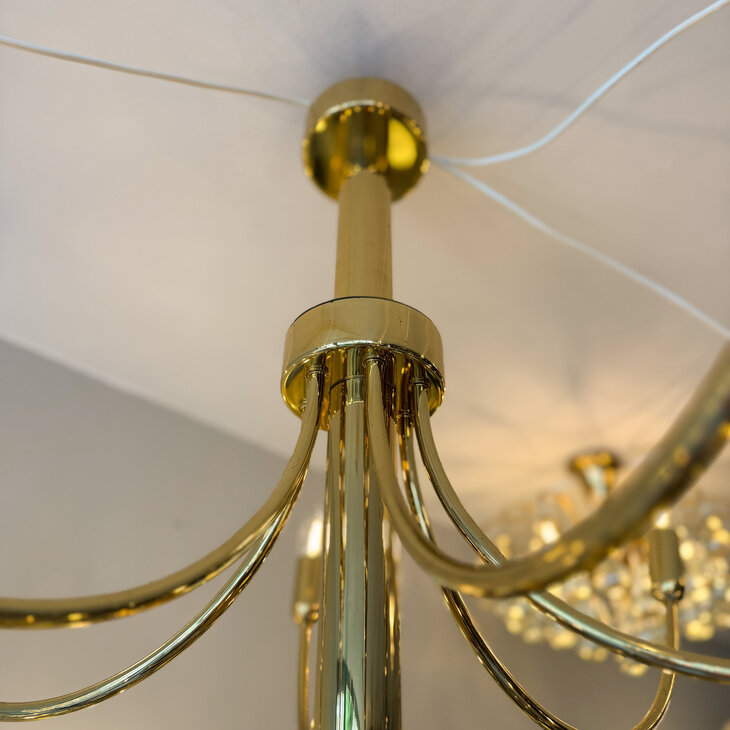 Vintage 70s messing 16-arms kroonluchter XL | Sprinkelhop